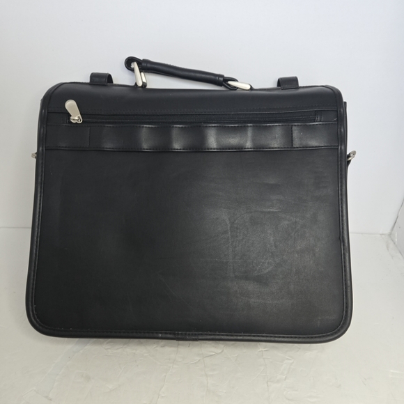 APC Briefcase Attache Zippered Portfolio Laptop Messenger Bag Black - Picture 5 of 9